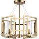 Marco 4 Light 16 inch Brushed Champagne Bronze Semi-Flush Ceiling Light