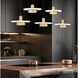 Ludo LED 51.5 inch Matte White and Modern Gold Linear Chandelier Ceiling Light