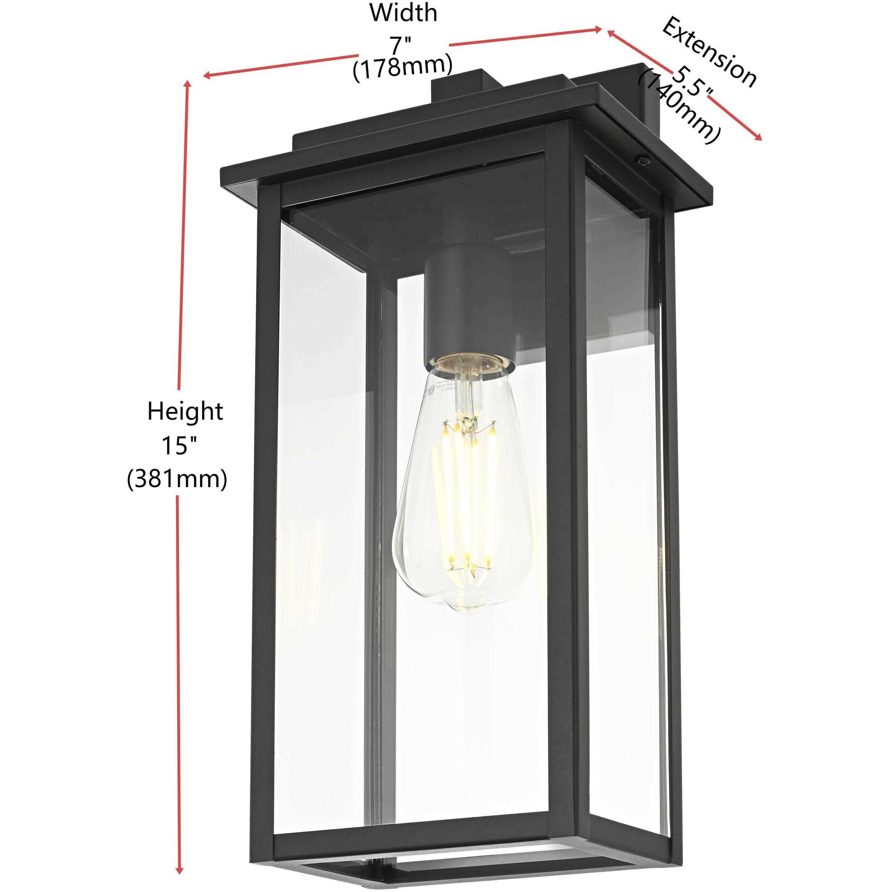 Kaysen 1 Light 15 inch Black Outdoor Wall Sconce