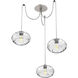 Coppa 3 Light 17 inch Metallic Beige Silver Swag Multi-Pendant Ceiling Light in Clear Optic