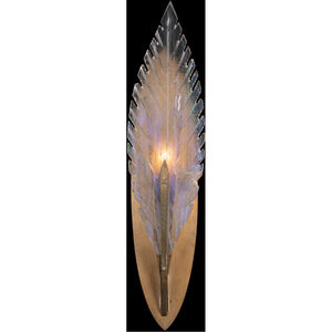 Plume 1 Light 5 inch Gold Sconce Wall Light in Dichroic Feathers Studio Glass