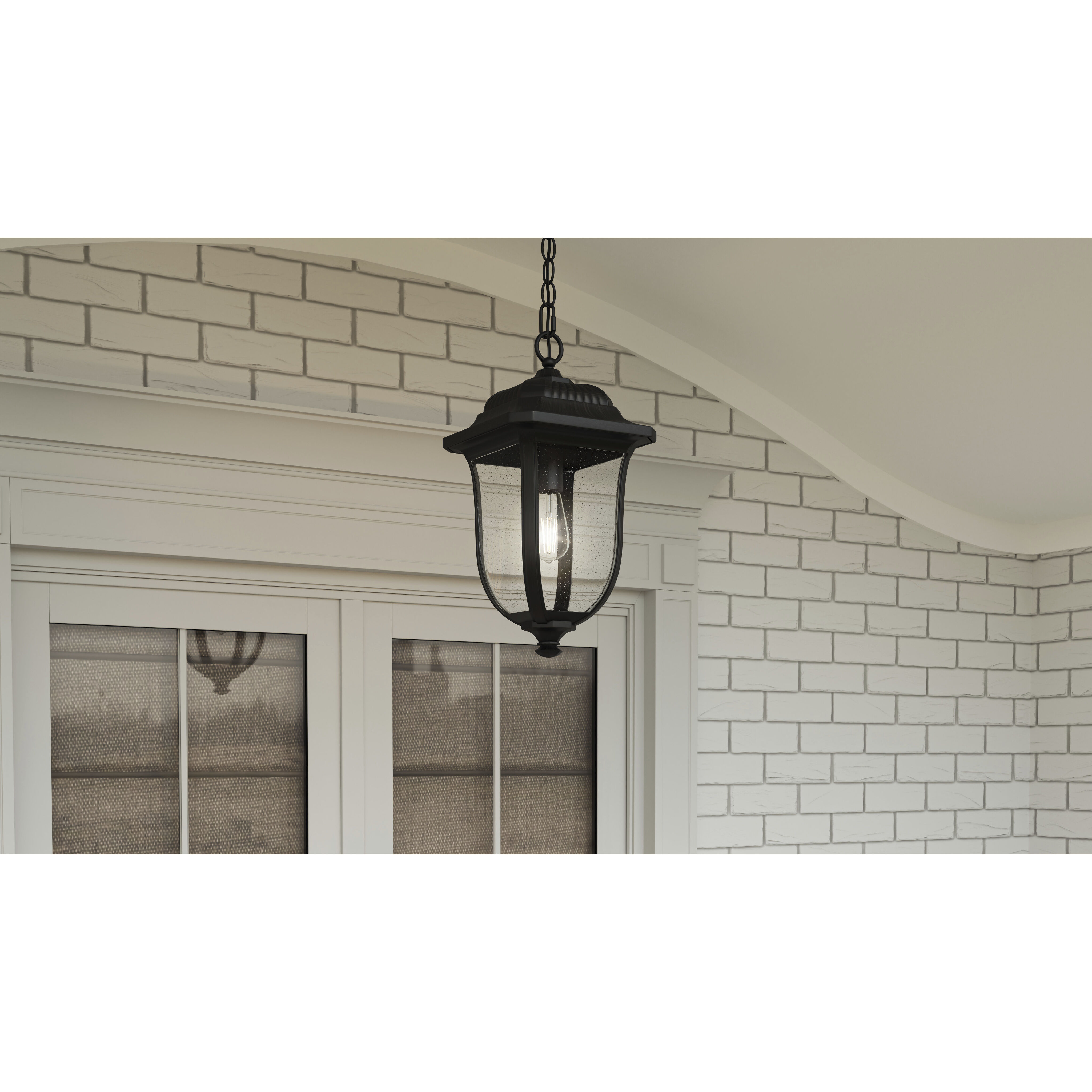 Mulberry 1 Light 9 inch Matte Black Outdoor Hanging Lantern