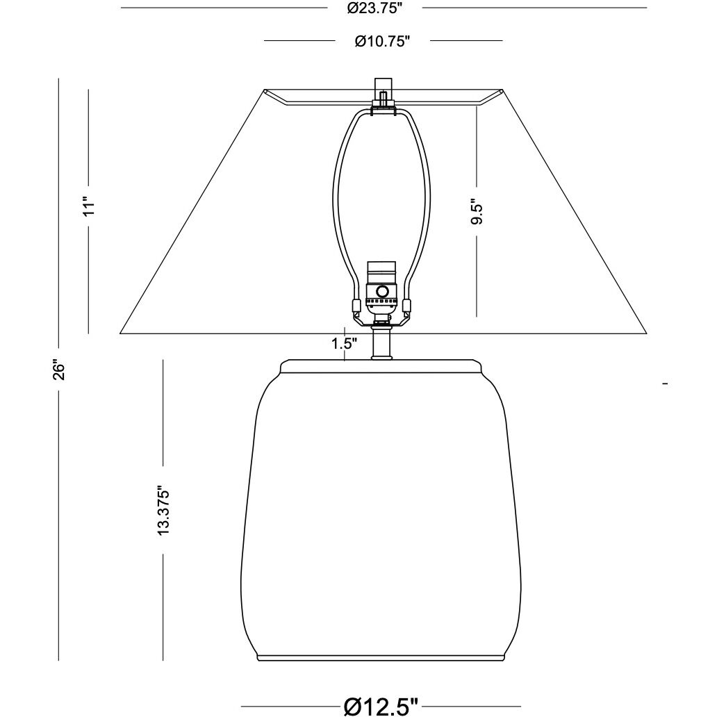 Regina 26 inch 150.00 watt Cream Table Lamp Portable Light