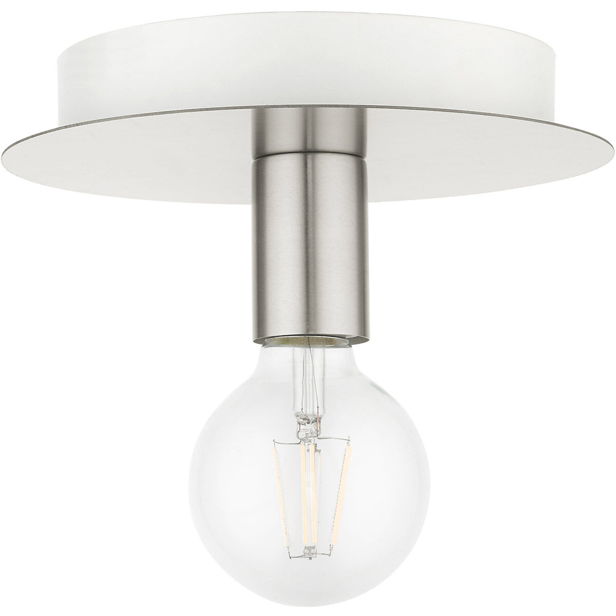 Hillview 1 Light 8 inch Brushed Nickel Flush Mount Ceiling Light