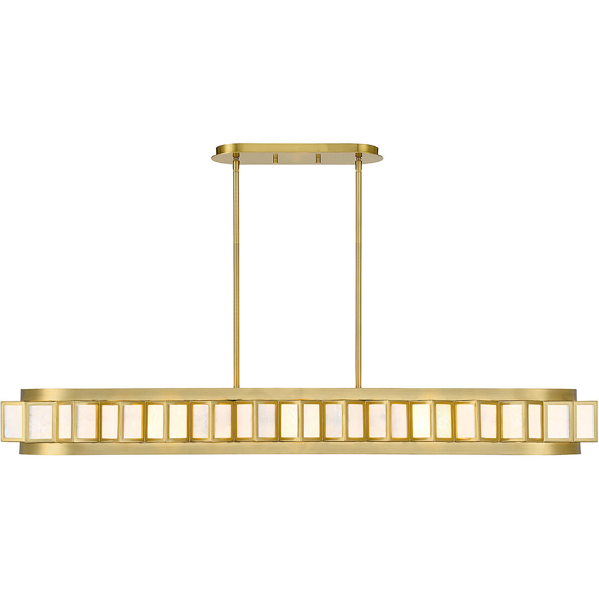 Gideon 8 Light 47.75 inch Warm Brass Linear Chandelier Ceiling Light