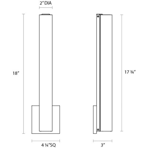 Tubo Slim LED 4.25 inch Satin Nickel ADA Sconce Wall Light in Spine