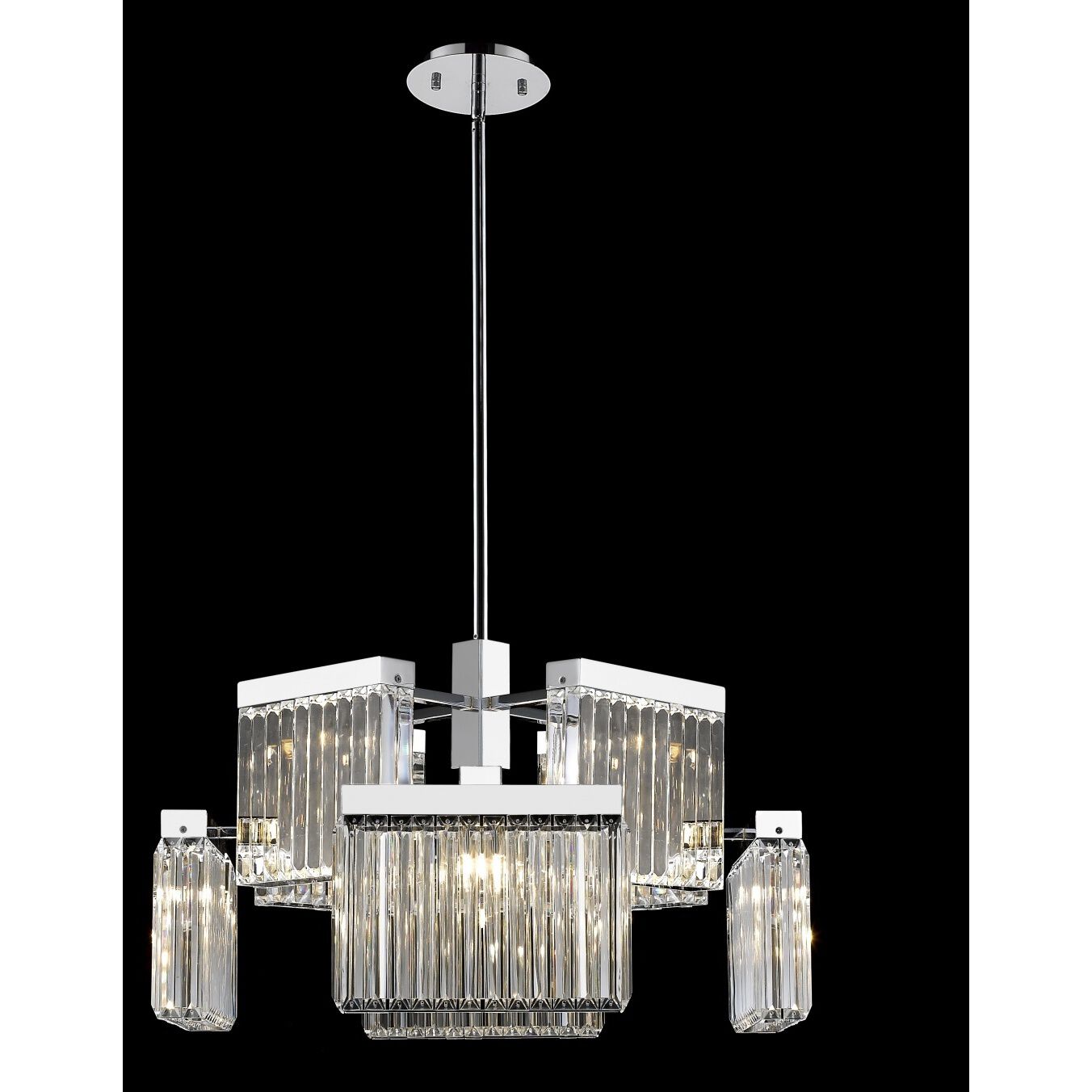Broadway LED 28 inch Polished Nickel Chandelier Ceiling Light