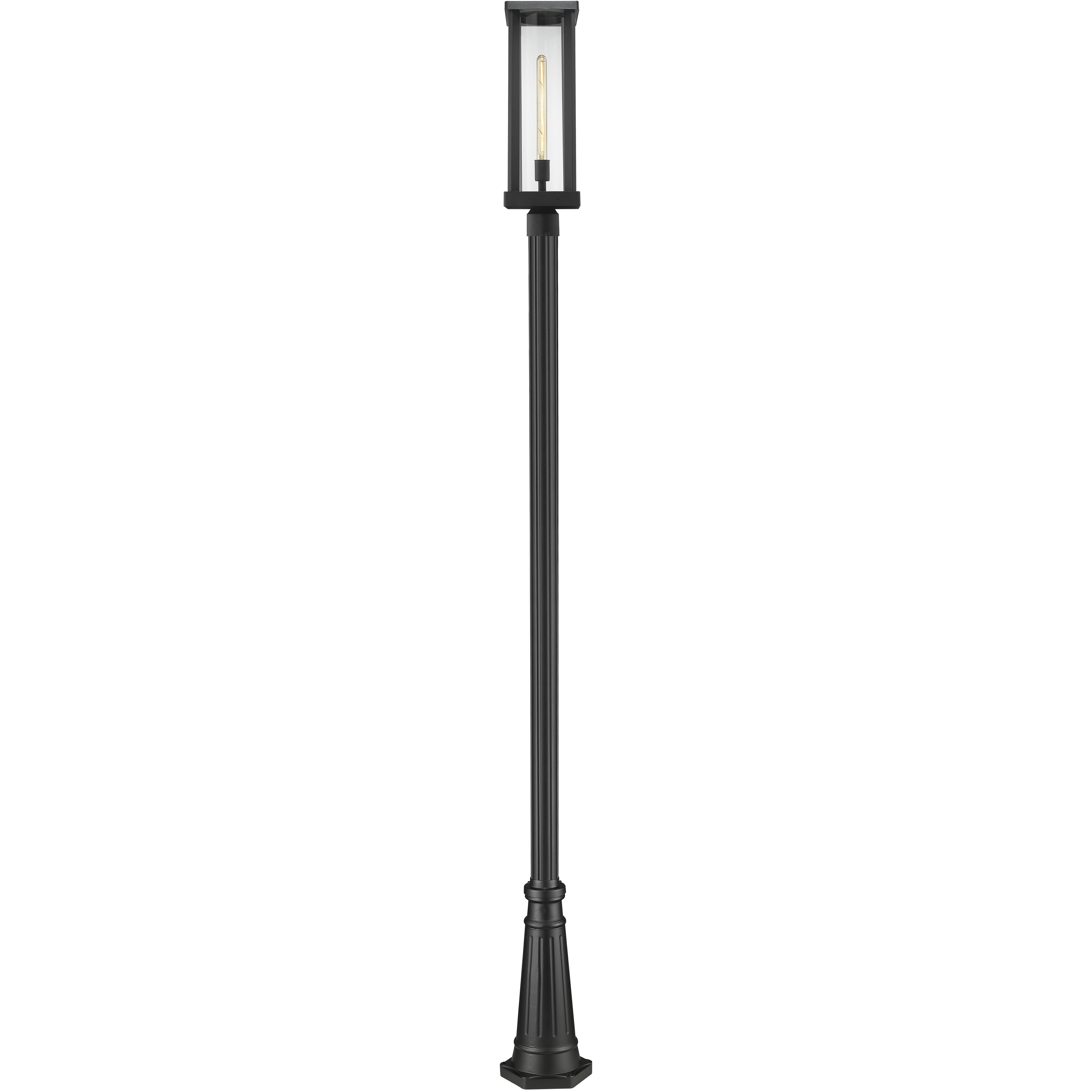 Glenwood 1 Light 114 inch Black Outdoor Post Mounted Fixture