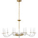 Paloma Contreras Brigitte LED 50 inch Clear Glass and Hand-Rubbed Antique Brass Chandelier Ceiling Light, Grande