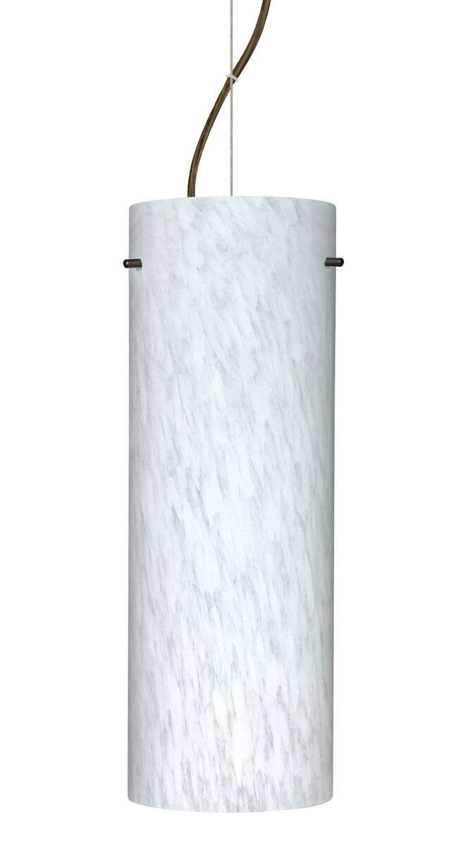 Tondo 18 LED Bronze Pendant Ceiling Light in Carrera Glass