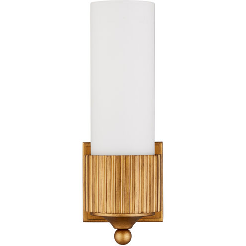 Bryce 1 Light 4.5 inch Gold/Frosted Bath Wall Sconce Wall Light, Barry Goralnick Collection