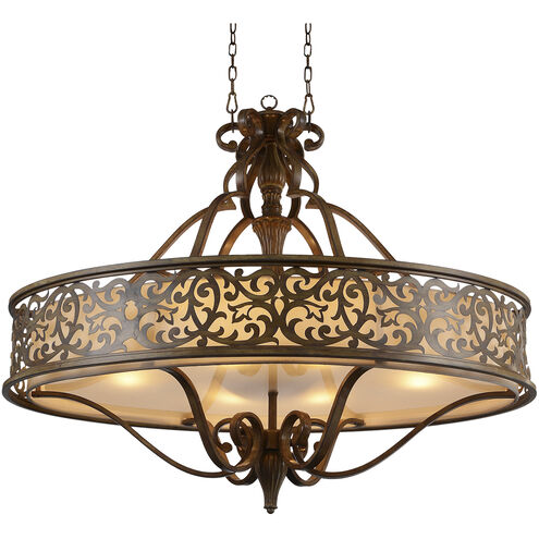 Nicole 6 Light 24 inch Brushed Chocolate Drum Shade Chandelier Ceiling Light