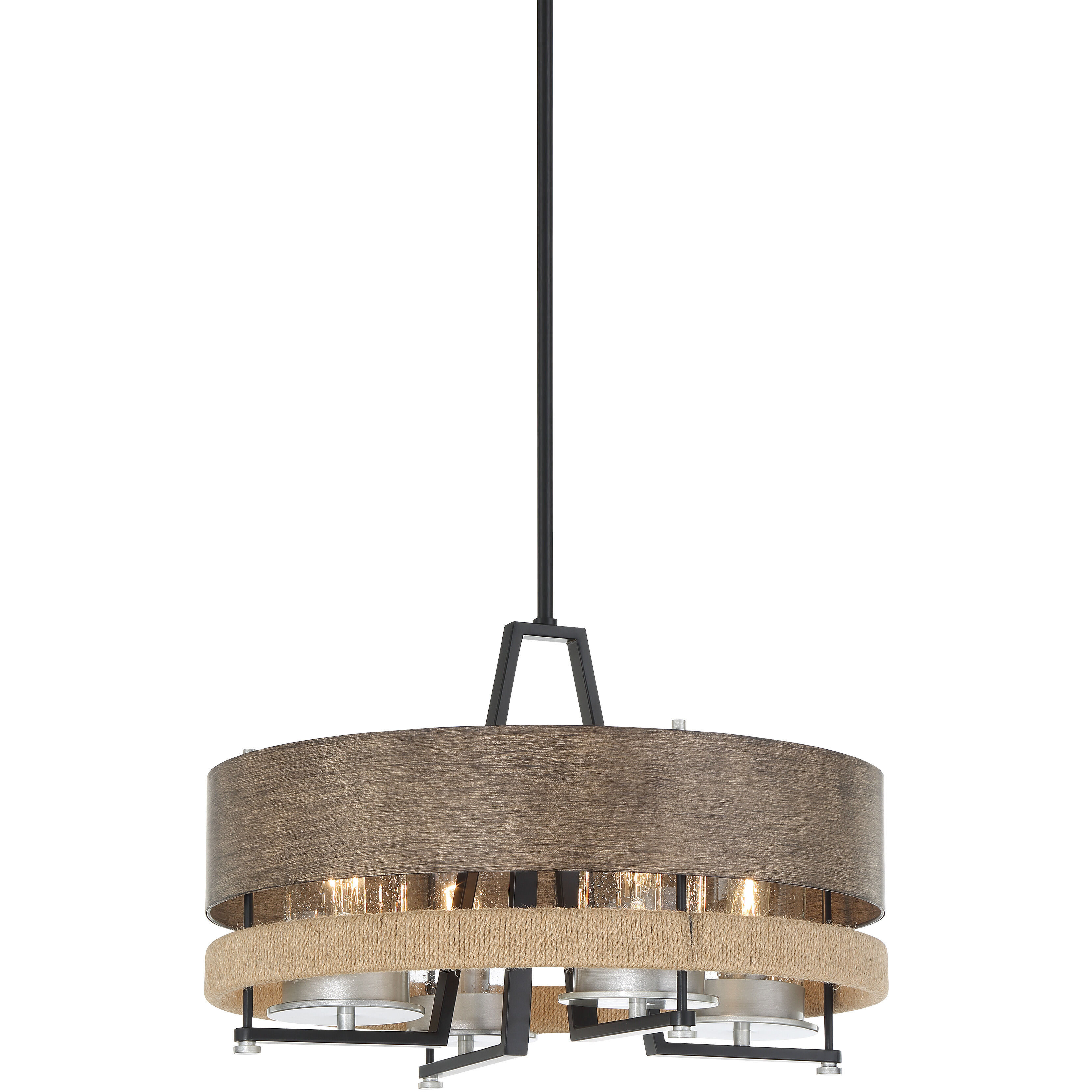 Silver Creek 4 Light 20 inch Stone Grey/Coal/Brushed Nickel Convertible Pendant Ceiling Light