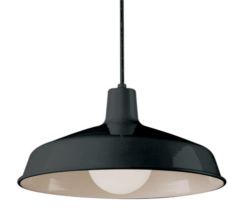 Sherman 1 Light 16 inch Black Pendant Ceiling Light in Black Metal Downward Bell