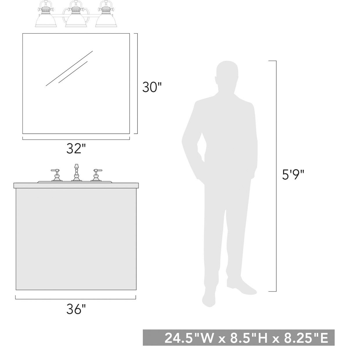 Duncan 3 light bath vanity 2025