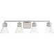Chatham Square 4 Light 33 inch Brushed Nickel Bath Light Wall Light