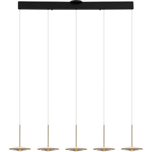 Uranas LED 7.9 inch Satin Dark Gray and Antique Brass Multi-Pendant Ceiling Light