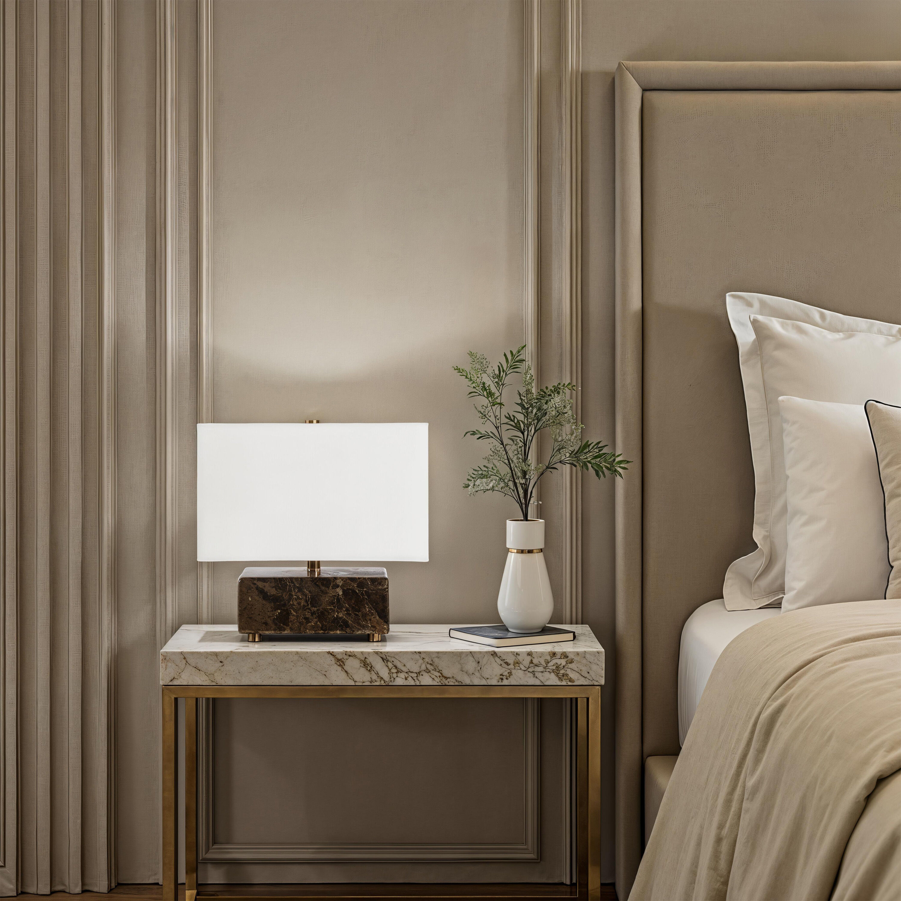 Cabo 11.25 inch Brown Emperador Marble Table Lamp Portable Light