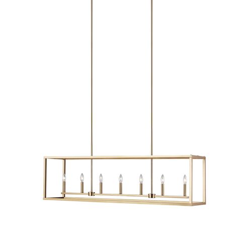 Moffet Street Island Pendant Ceiling Light in Satin Brass