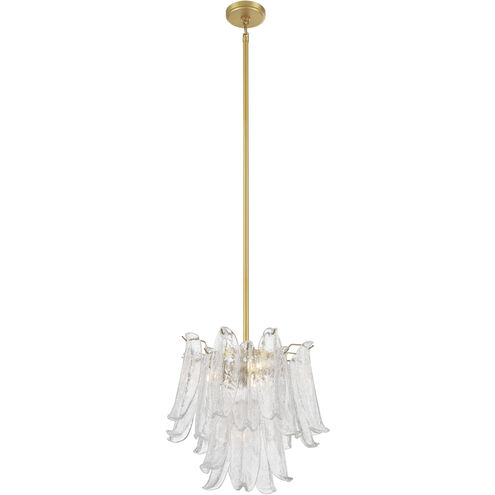 Regent 4 Light 17.75 inch Legacy Brass Chandelier Ceiling Light in Clear Crackled Glass