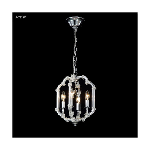 Zoe 4 Light 10 inch Silver Crystal Chandelier Ceiling Light