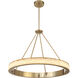 Divinely LED 36.75 inch Celeste Brass Chandelier Ceiling Light