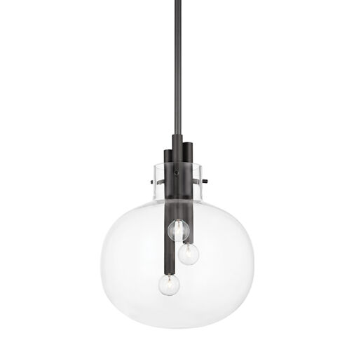 Hempstead 3 Light 13.75 inch Black Brass Pendant Ceiling Light, Small