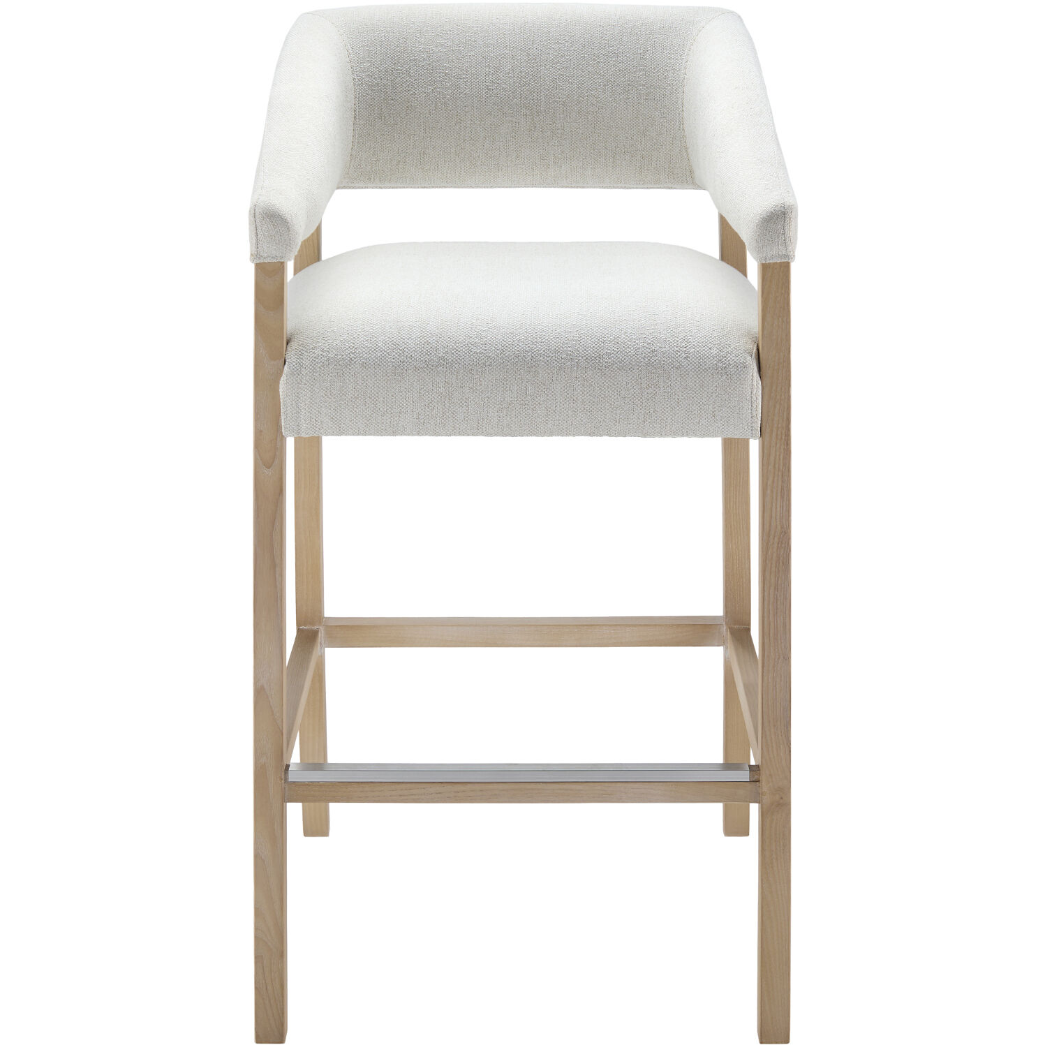 Grace 42.32 inch Upholstery: Cream; Base: Wheat Bar Stool