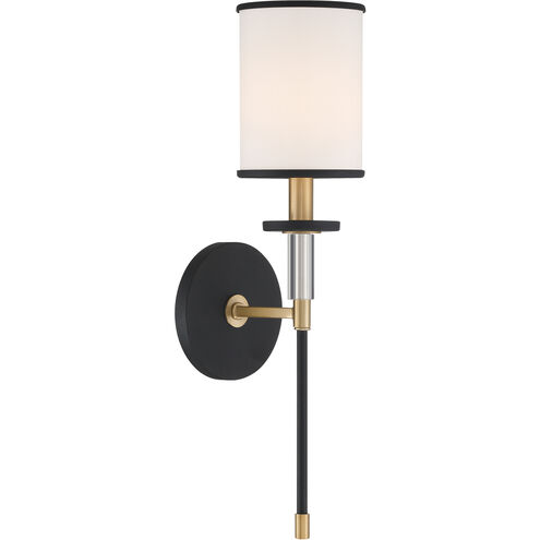 Hatfield Sconce Wall Light in Black Forged with Vibrant Gold