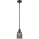 Franklin Restoration Bell 1 Light 5 inch Matte Black Mini Pendant Ceiling Light in Incandescent, Plated Smoke, Franklin Restoration