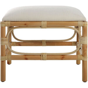 Laguna White and Naturally Finished Solid Wood Bench, Small