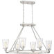 Vaughan 6 Light 38 inch Satin Nickel Linear Chandelier Ceiling Light