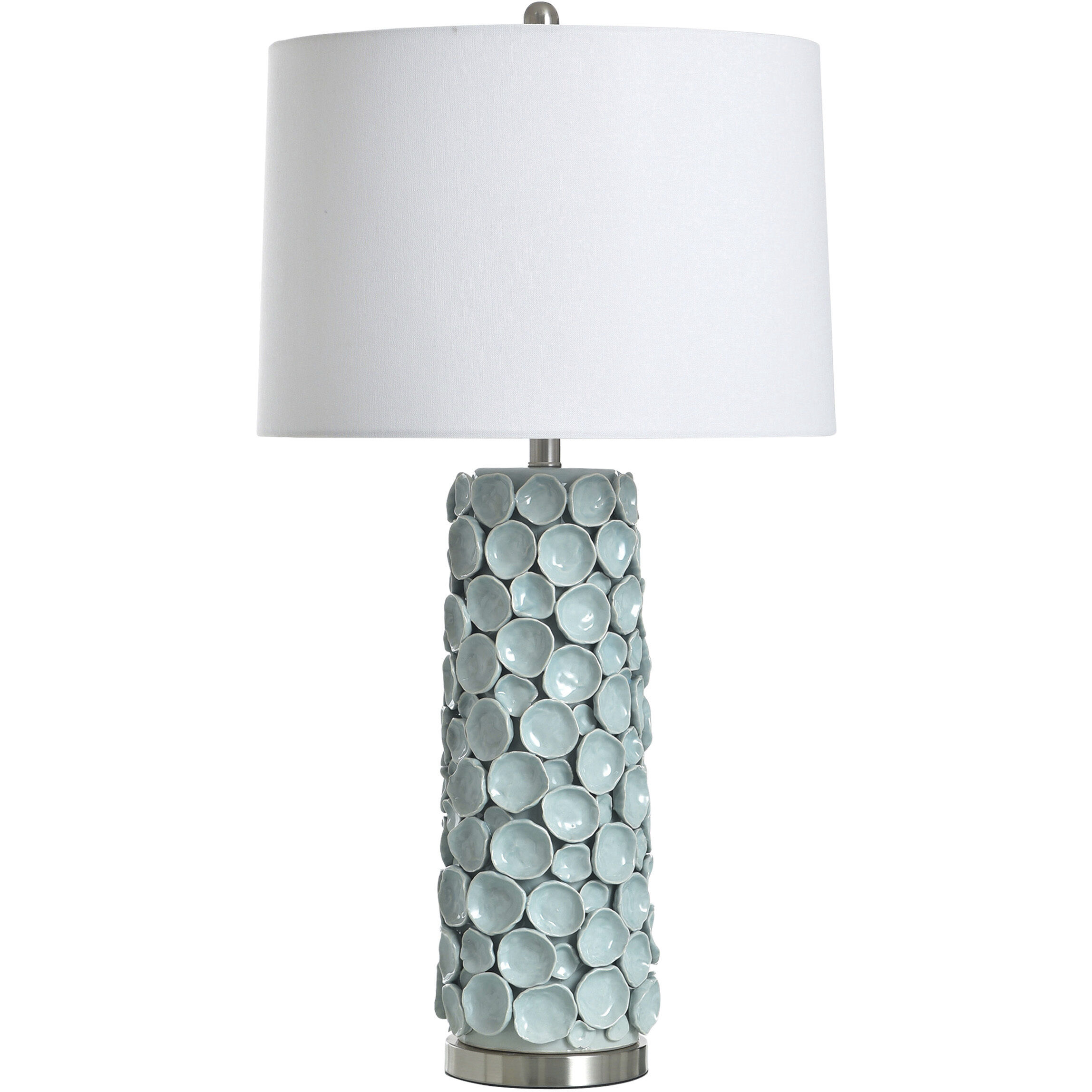 Naha 33.5 inch 100 watt Naha Blue and White Table Lamp Portable Light