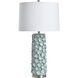 Naha 33.5 inch 100 watt Naha Blue and White Table Lamp Portable Light