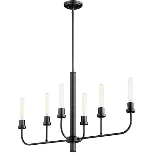 Sheridan 6 Light 35 inch Matte Black Linear Chandelier Ceiling Light