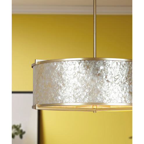 Sommers Bend 6 Light 27 inch Capiz Shell Gold Pendant Ceiling Light