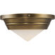 Willard 1 Light 10.13 inch Vintage Brass Flush Mount Ceiling Light in Opal Glass