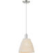 Downtown Urban Natural Ballston Dome 1 Light 9 inch Brushed Satin Nickel Mini Pendant Ceiling Light