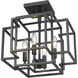 Titania 4 Light 14 inch Matte Black Semi Flush Mount Ceiling Light in 7