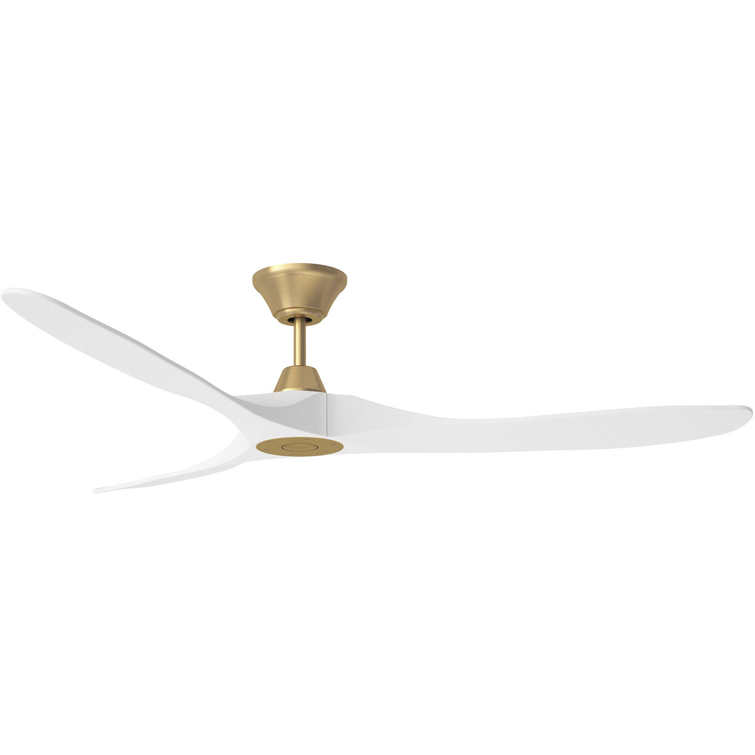 Maverick 60 inch Burnished Brass with Matte White Blades Ceiling Fan in Matte White and Burnished Brass