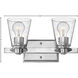 Avon 2 Light 14.5 inch Chrome Vanity Light Wall Light in Clear Seedy