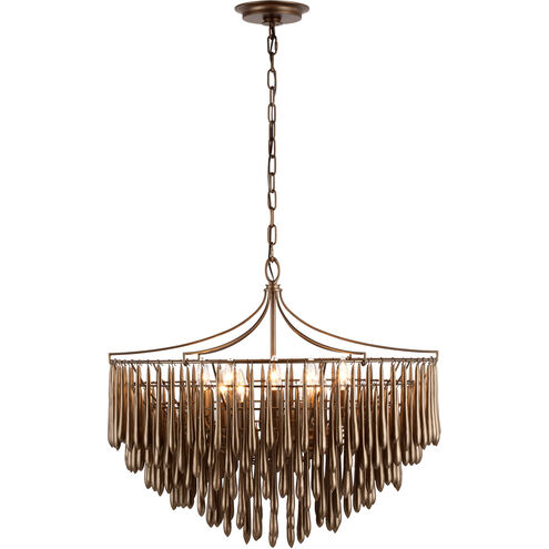 Julie Neill Vacarro LED 30.5 inch Antique Bronze Leaf Chandelier Ceiling Light, Medium