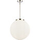 Franklin Restoration Beacon 3 Light 16 inch Polished Nickel Statement Pendant Ceiling Light in Incandescent, Matte White
