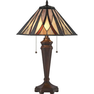 Foursquare 24 inch 60.00 watt Tiffany Bronze Table Lamp Portable Light