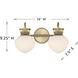Melbourne 2 Light 16 inch Noble Brass Bathroom Vanity Light Wall Light