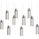 Exos Glass 10 Light 44.5 inch Bronze Pendant Ceiling Light in Clear, Rectangular