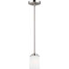 Kemal 1 Light 4 inch Brushed Nickel Mini-Pendant Ceiling Light