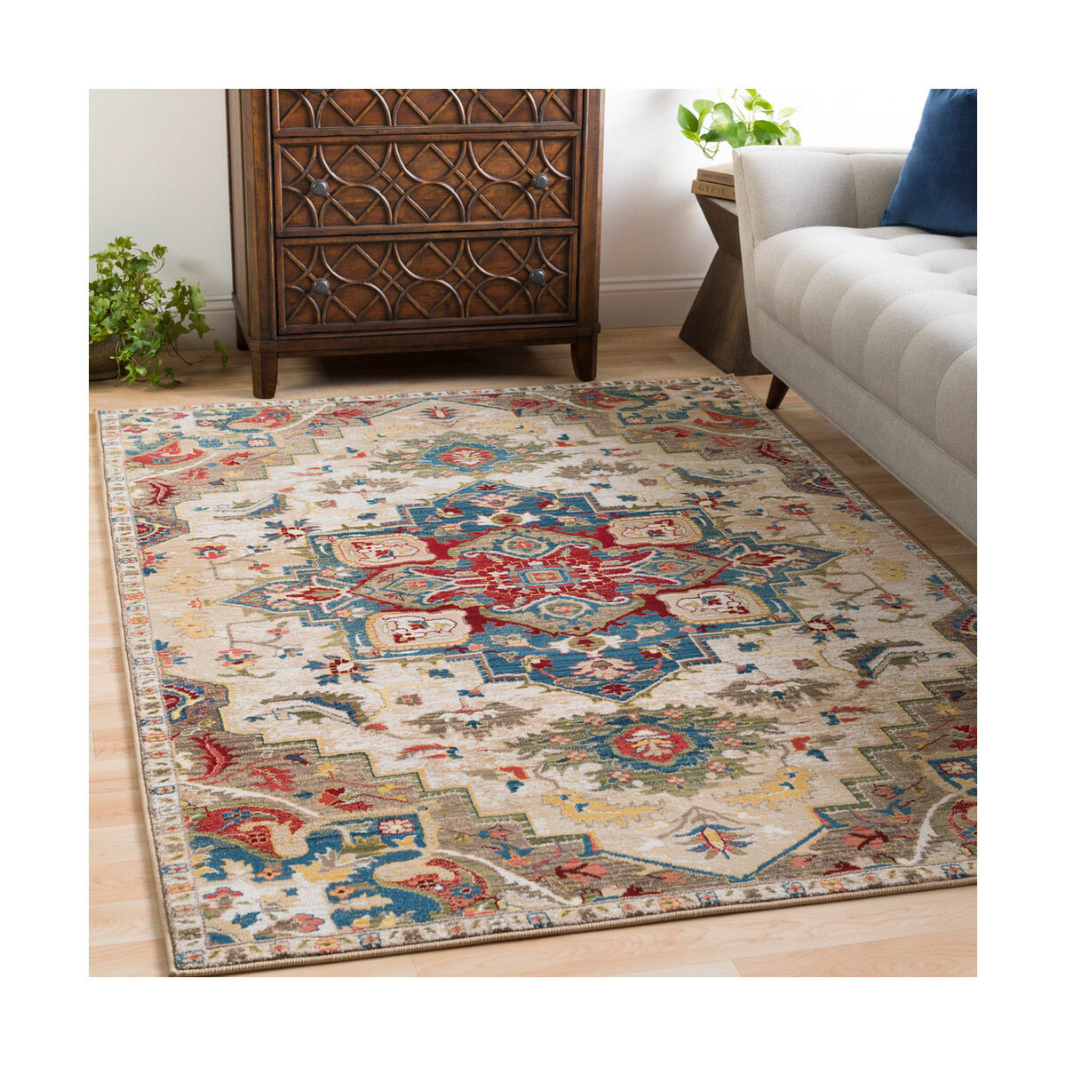 Hannibal 94 X 30 inch Navy/White/Khaki/Camel/Burnt Orange/Dark Red/Olive Rugs, Runner