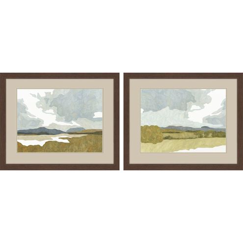Landscapes Collection Flat Profile With Distressed Dark Wood. Framed Art