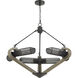 Baden 6 Light 5 inch Wood and Iron Chandelier Ceiling Light